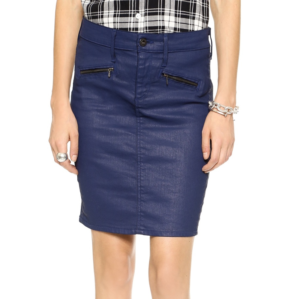 NEW AG Jeans Kodie Biker Denim Pencil Skirt ($178)